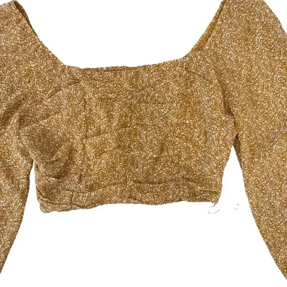 Altar'd State Women's Rust Beige Color Floral Crop Top - Picture 2 of 9